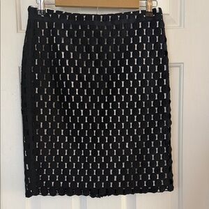 Talbots black and white eyelet pencil skirt 4P